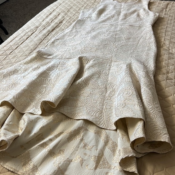 Belle Badgley Mischka Cream Gold Sleeveless Embroidered Lace Style Dress… - Picture 11 of 15